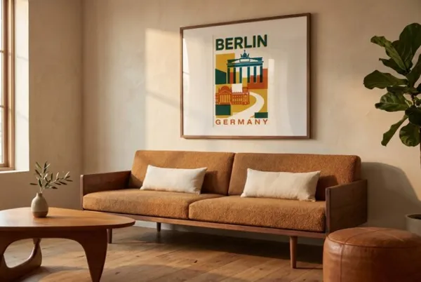 Berlin Bauhaus Travel Poster – Cityscape Wall Art Print – Instant Download – 8 Aspect Ratios