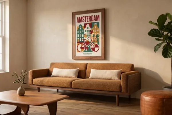 Amsterdam Bauhaus Travel Poster – Cityscape Wall Art Print – Instant Download – 8 Aspect Ratios