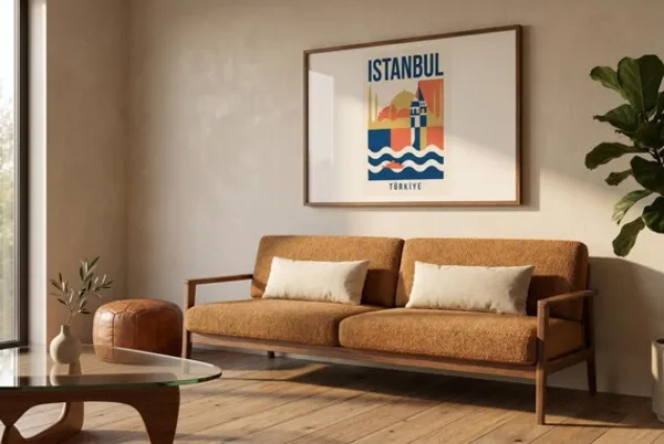 Istanbul Bauhaus Travel Poster – Cityscape Wall Art Print – Instant Download – 8 Aspect Ratios