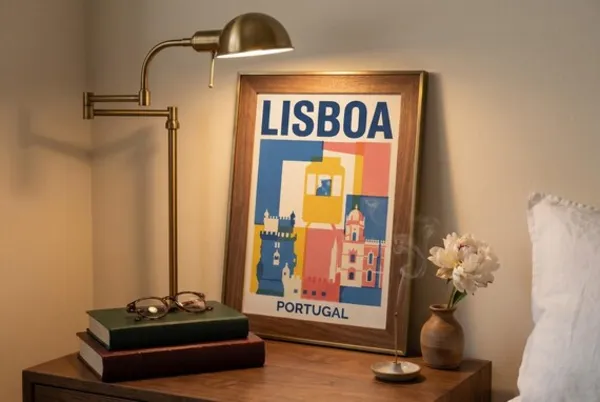 Lisbon Bauhaus Travel Poster – Cityscape Wall Art Print – Instant Download – 8 Aspect Ratios