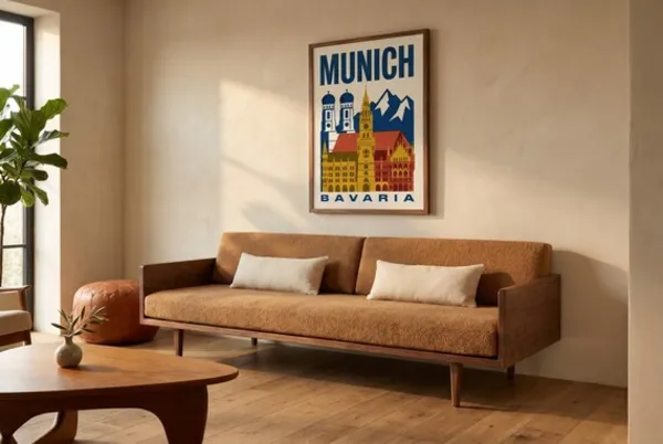 Munich Bauhaus Travel Poster – Cityscape Wall Art Print – Instant Download – 8 Aspect Ratios