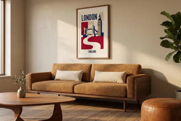 London Bauhaus Travel Poster – Cityscape Wall Art Print – Instant Download – 8 Aspect Ratios