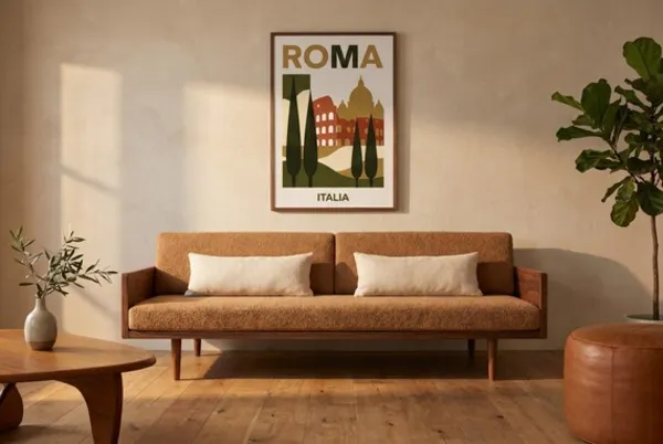 Rome Bauhaus Travel Poster – Cityscape Wall Art Print – Instant Download – 8 Aspect Ratios