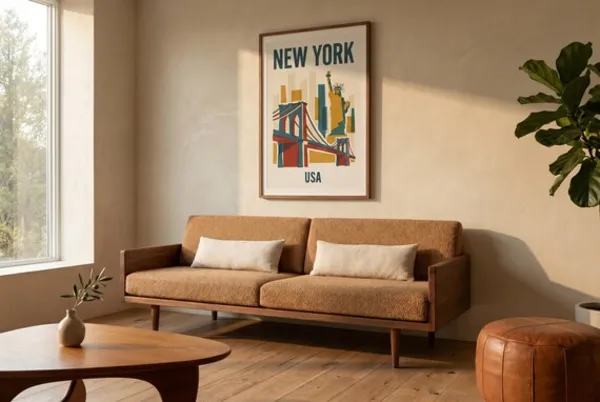 New York Bauhaus Travel Poster – Cityscape Wall Art Print – Instant Download – 8 Aspect Ratios