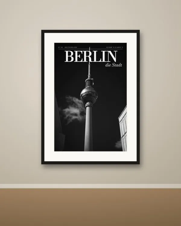 Berlin Black and White Poster