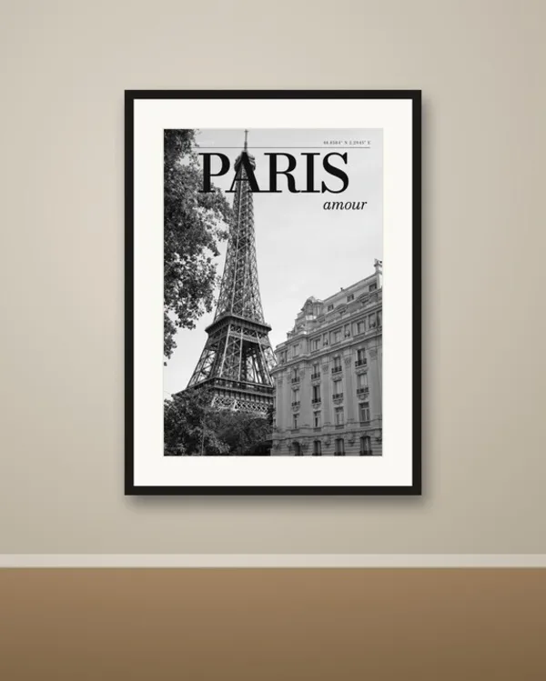 Paris Black and White Poster