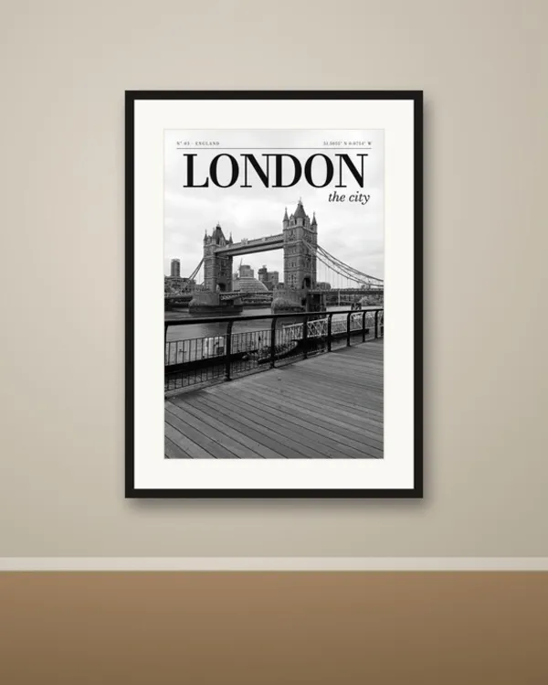 London Black and White Poster