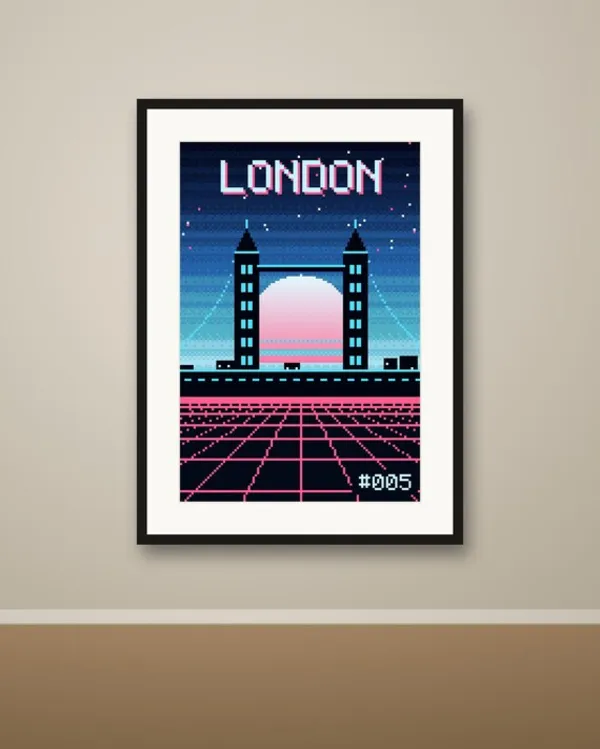London Pixel Art Poster