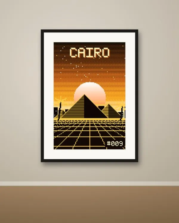 Cairo Pixel Art Poster