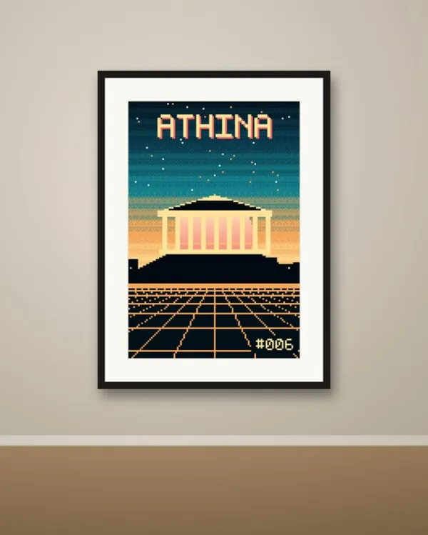 Athens Pixel Art Poster