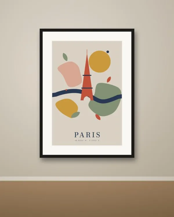 Paris Abstract Poster