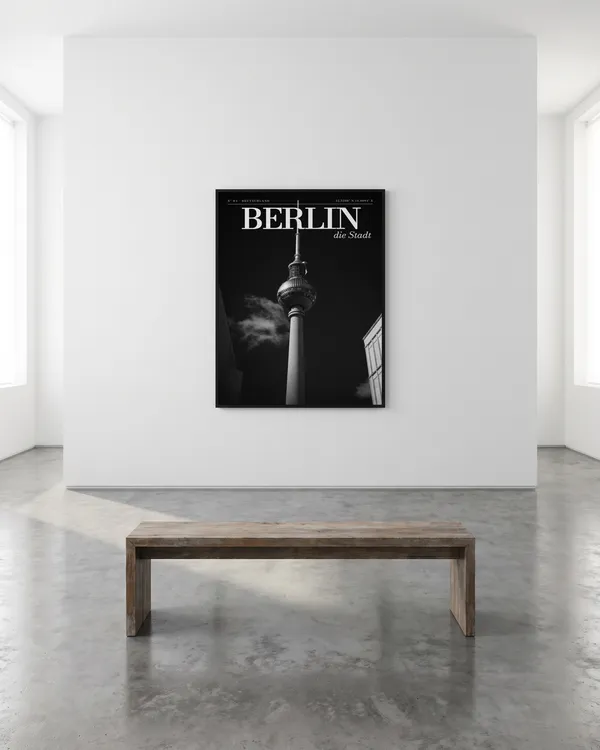 Berlin Black and White Poster an der Wand