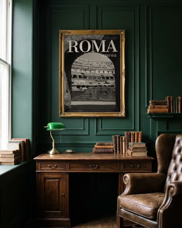 Rome Black and White Poster an der Wand