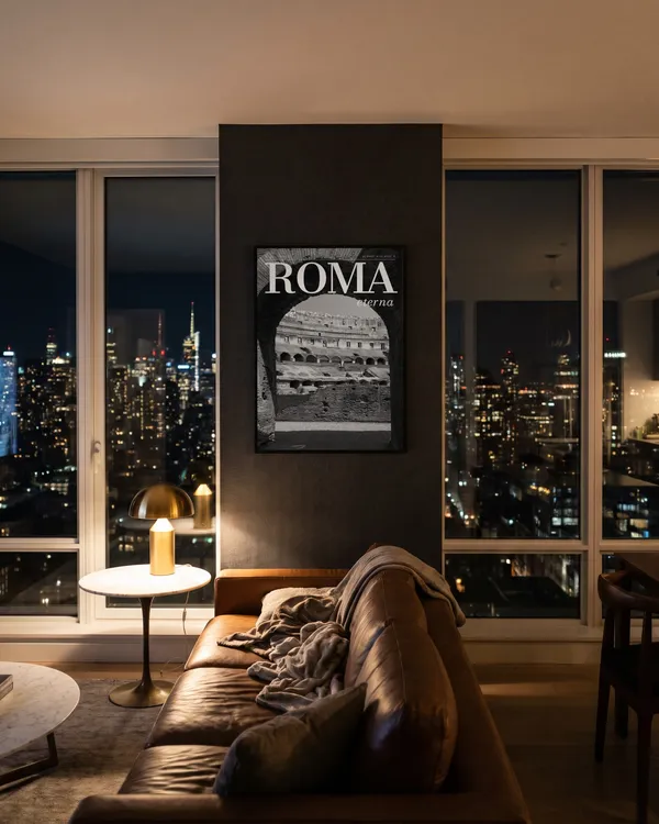 Rome Black and White Poster an der Wand