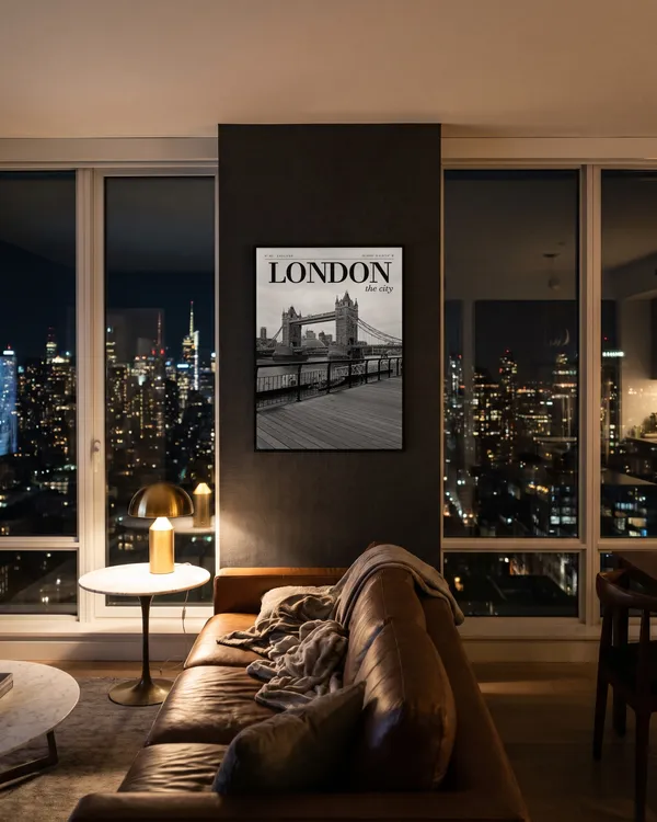 London Black and White Poster an der Wand