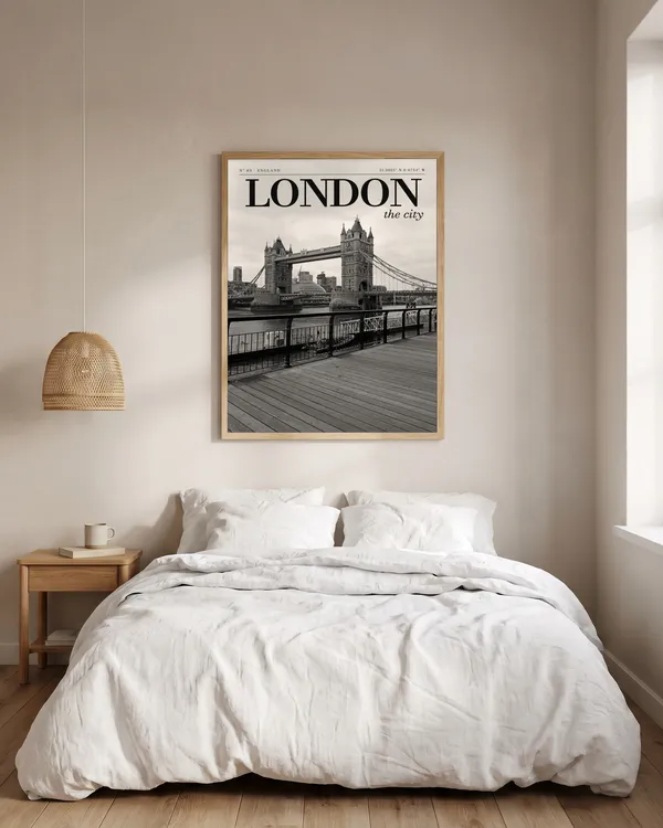 London Black and White Poster an der Wand