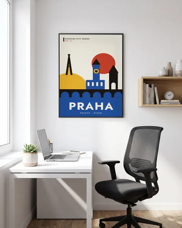 Prague Bauhaus Poster an der Wand