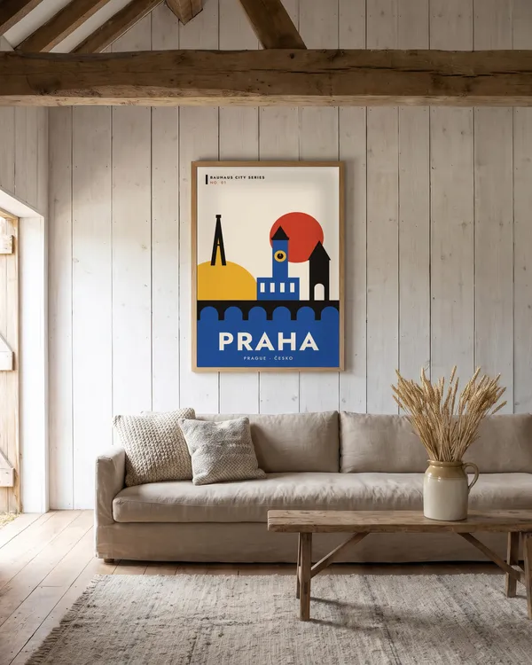 Prague Bauhaus Poster an der Wand