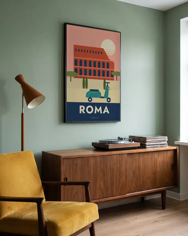 Rome Travel Poster an der Wand