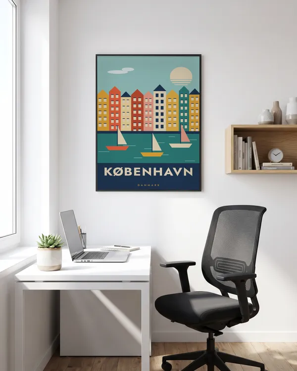 Copenhagen Travel Poster an der Wand