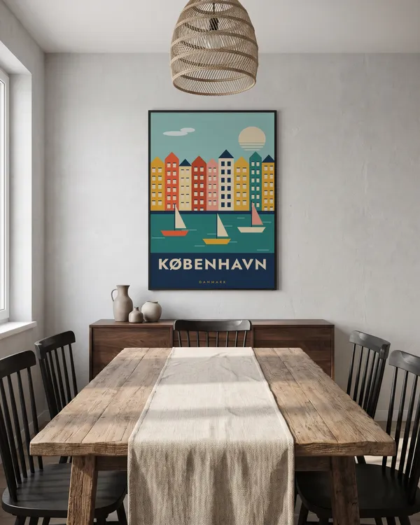 Copenhagen Travel Poster an der Wand