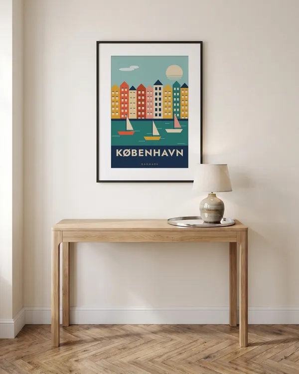 Copenhagen Travel Poster an der Wand
