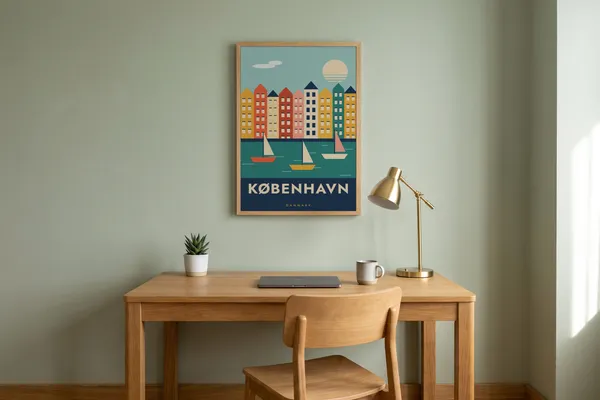Copenhagen Travel Poster an der Wand