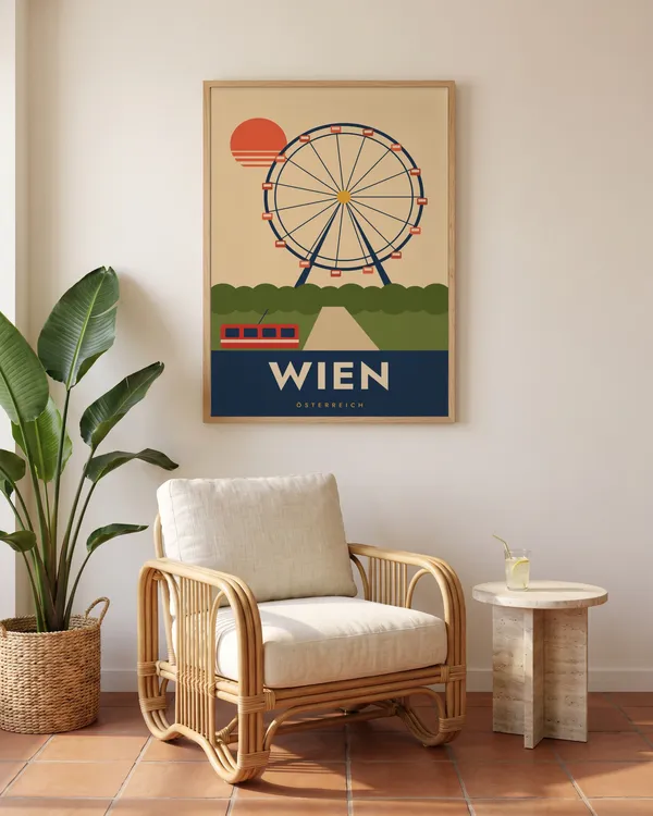 Vienna Travel Poster an der Wand