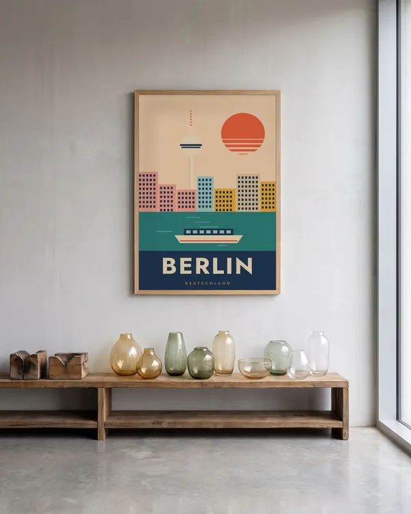 Berlin Travel Poster an der Wand