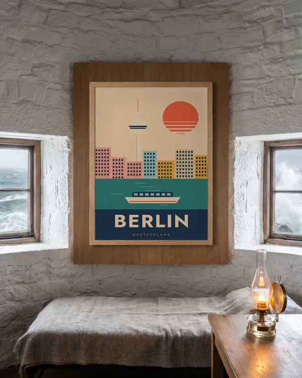 Berlin Travel Poster an der Wand