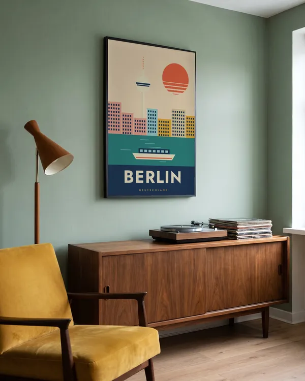 Berlin Travel Poster an der Wand