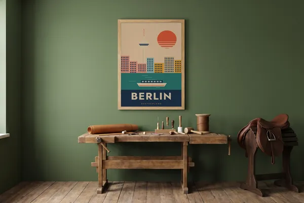 Berlin Travel Poster an der Wand