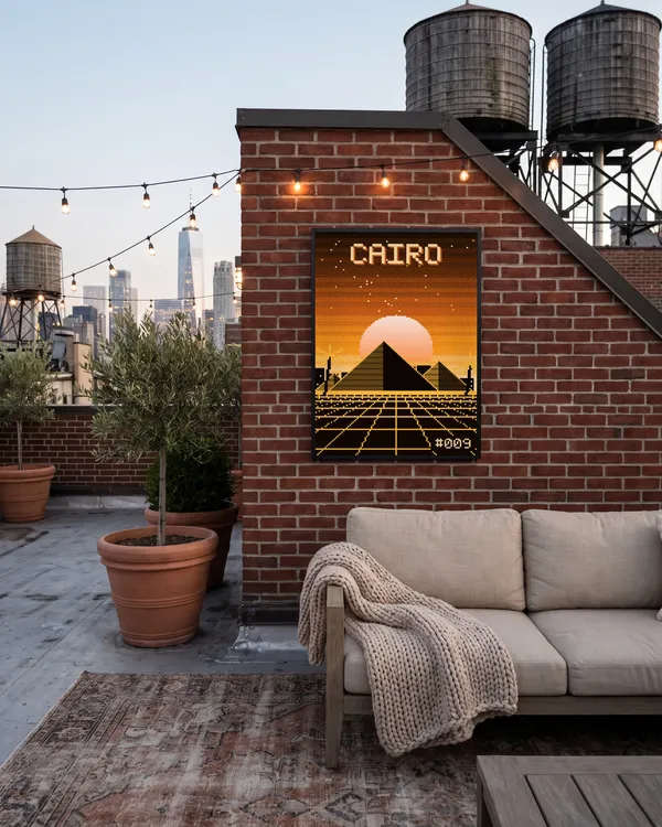 Cairo Pixel Art Poster an der Wand