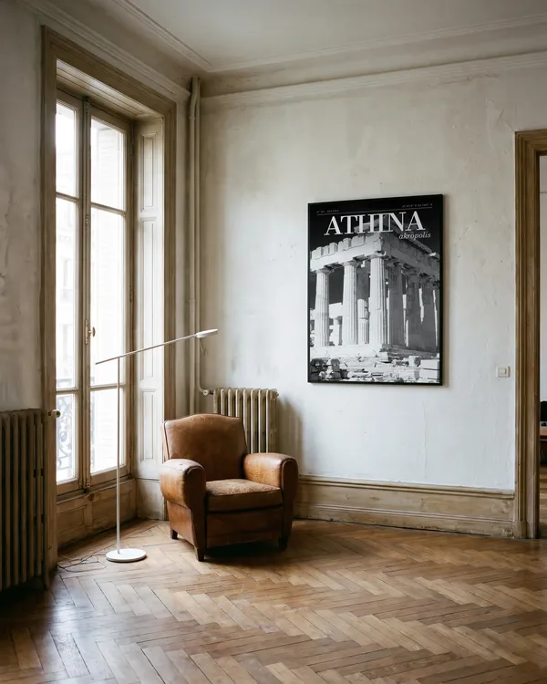Athens Black and White Poster an der Wand