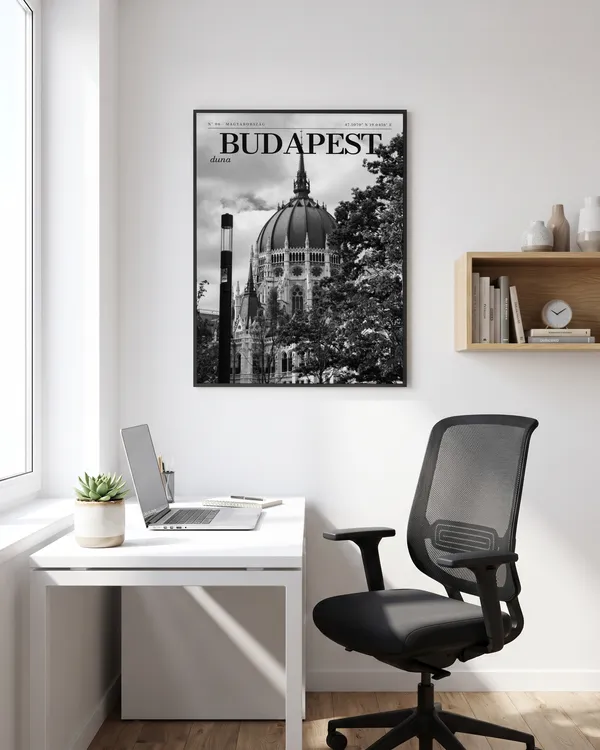 Budapest Black and White Poster an der Wand