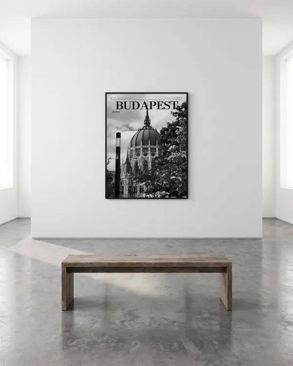 Budapest Black and White Poster an der Wand