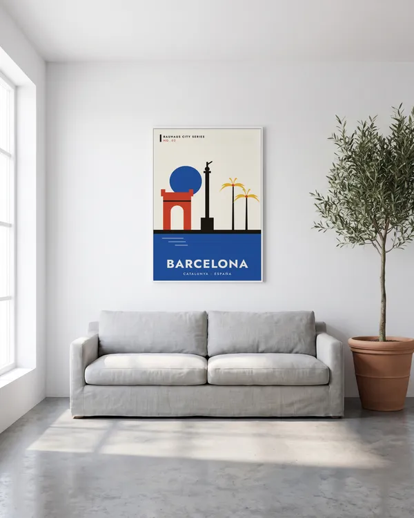 Barcelona Bauhaus Poster an der Wand