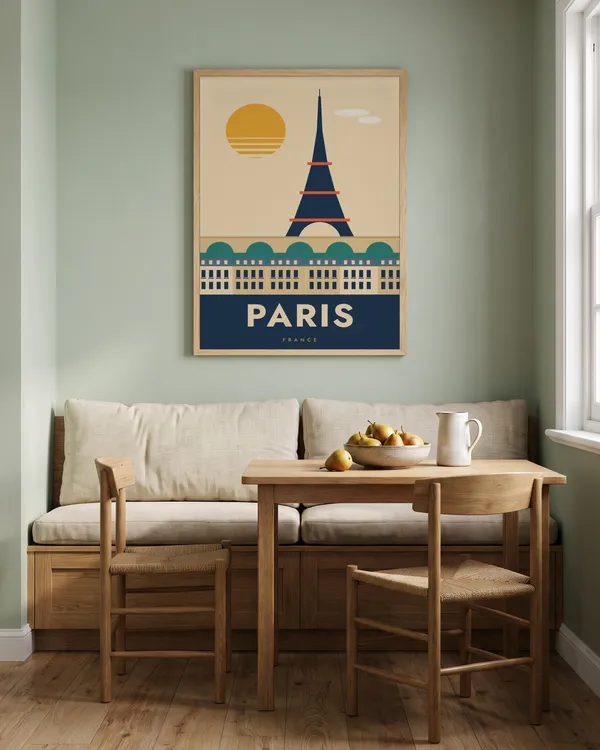 Paris Travel Poster an der Wand