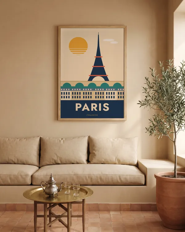 Paris Travel Poster an der Wand