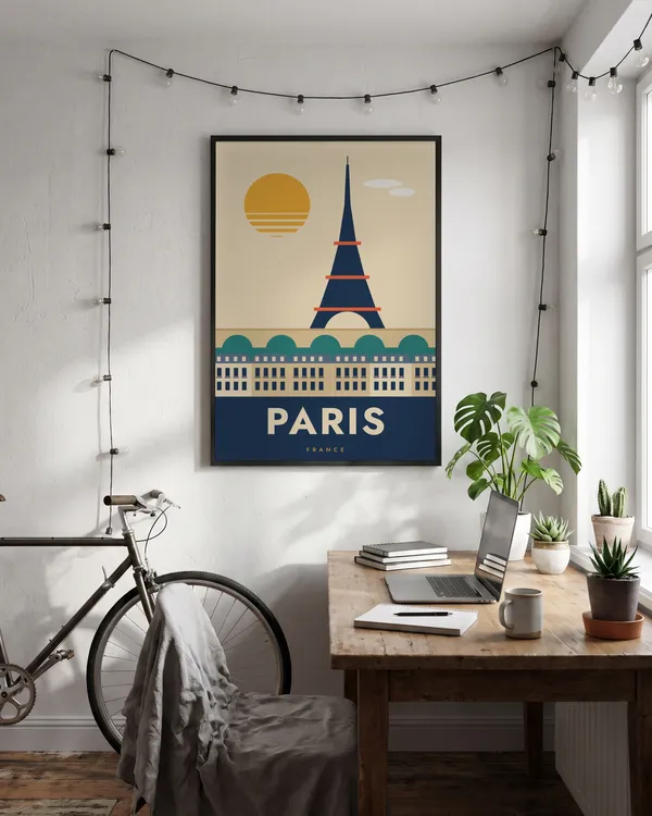 Paris Travel Poster an der Wand