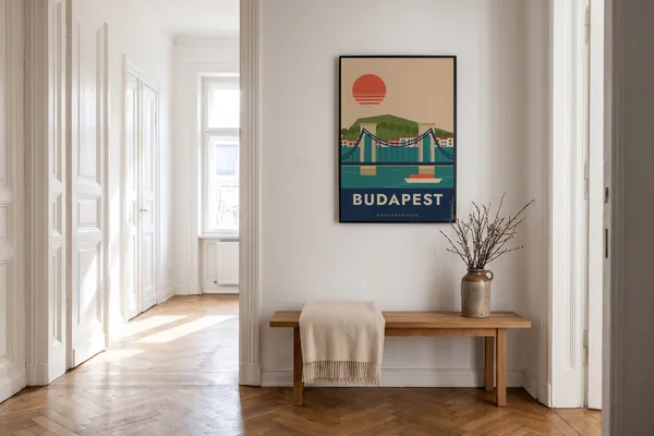 Budapest Travel Poster an der Wand