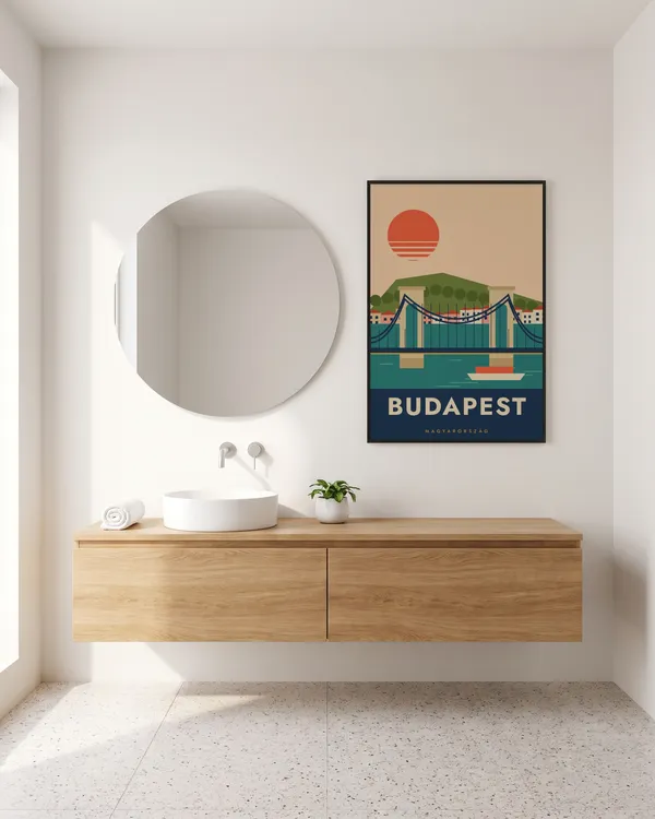 Budapest Travel Poster an der Wand