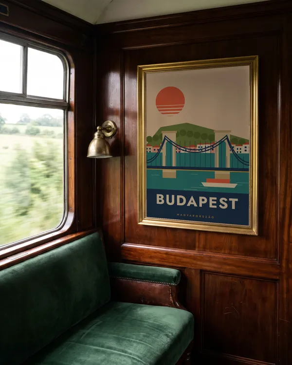 Budapest Travel Poster an der Wand