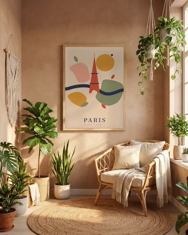 Paris Abstract Poster an der Wand