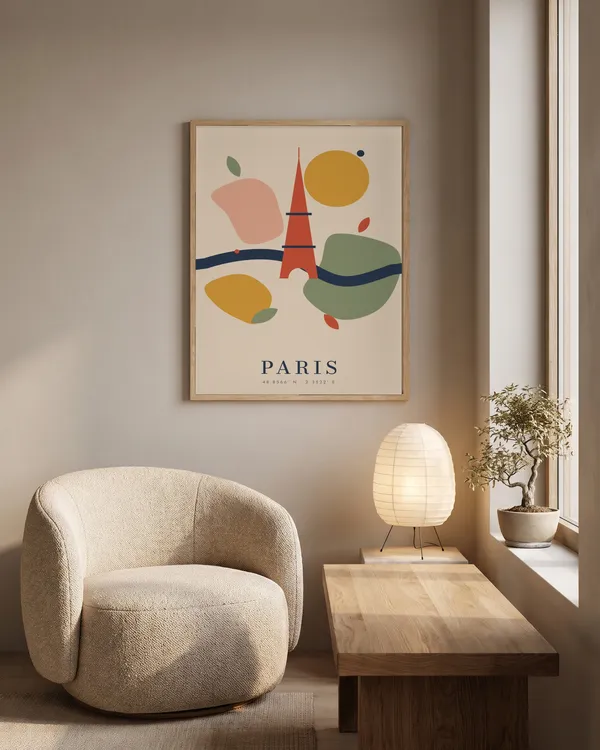 Paris Abstract Poster an der Wand