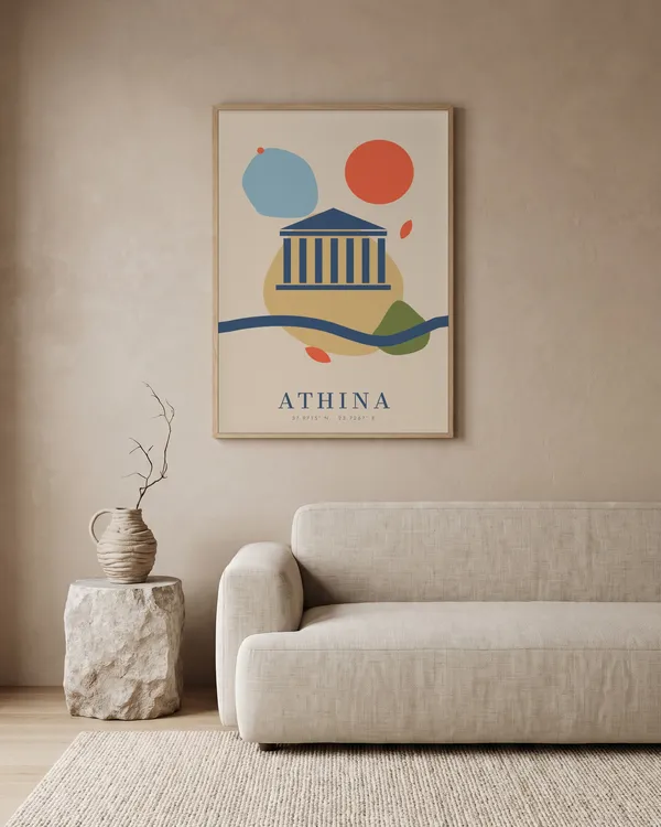 Athens Abstract Poster an der Wand