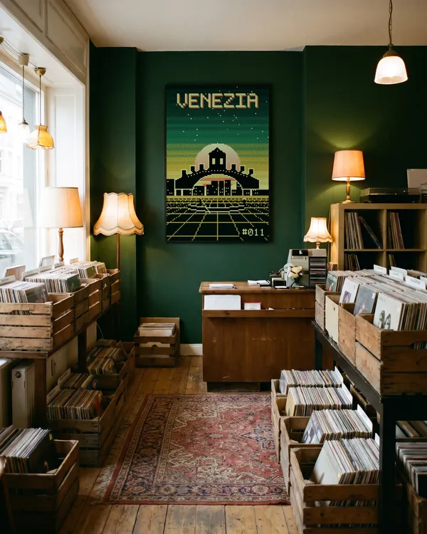 Venice Pixel Art Poster an der Wand