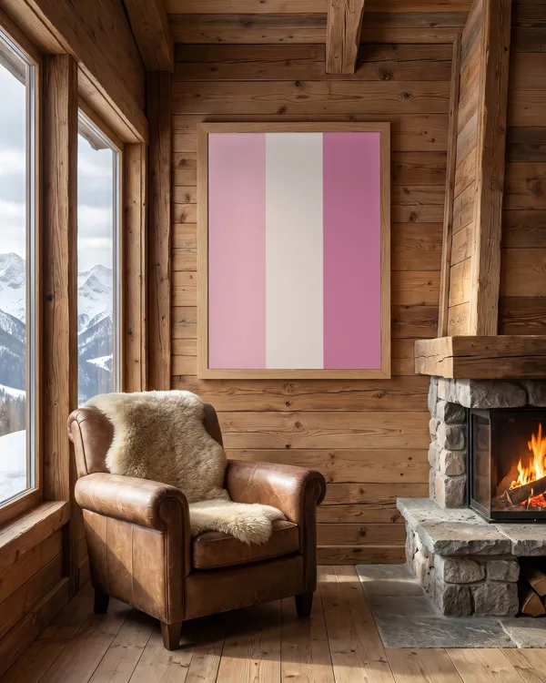 Pink French Flag Poster an der Wand