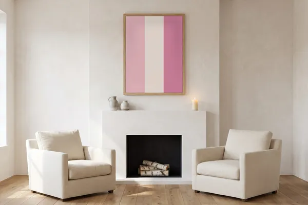 Pink French Flag Poster an der Wand