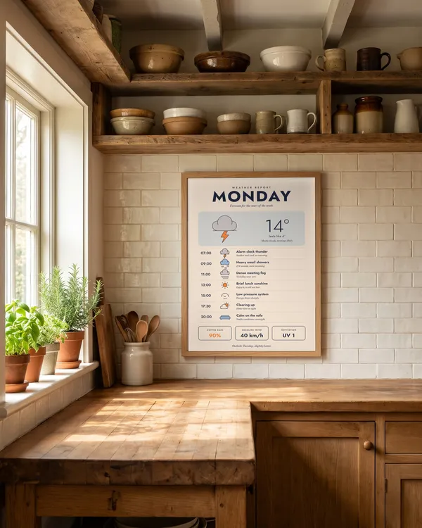 Monday Weather Forecast Poster an der Wand
